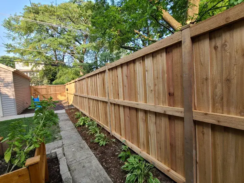 Modern wood privacy fence installation in Atlanta, Georgia